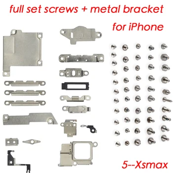 Pilnas Komplektas Smulkių Metalinių Vidaus Laikiklis dalys + Visiškai Varžtai iPhone 5 5C 5S 6 6P 6s 6sPlus 7 7Plus 8 Plus X XR XS MAX 131772