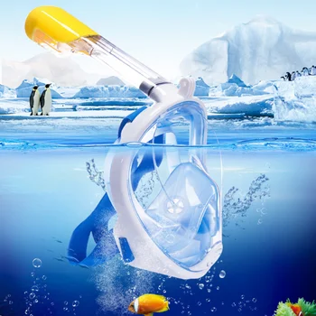 Povandeninis Nardymas Anti Rūko Kaukė Nustatyti Snorkeling Pilna Veido Kaukė, Kvėpavimo Kaukes, Saugus ir atsparus Vandeniui Plaukimo Įranga
