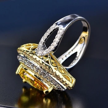 Prabanga Moterų Žiedai, Kriaušė Kristalų Daugialypė Geltona Dalyvavimas Vestuvių Juostoje Žiedai, Moterų Papuošalai, Aksesuarai