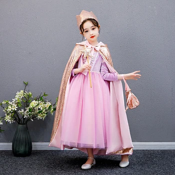 Princesė Mergaičių Rapunzel Suknelė Vaikų Vasaros Susivėlęs Išgalvotas Princesė Kostiumas Vaikams Nuslėpti Gimtadienio Karnavalas Helovinas Šalis Clo