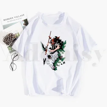 Princesė Mononoke Vilkų Studio Ghibli Anime Hime Marškinėlius Hip-Hop Mergina Spausdinti Viršuje Tees Harajuku Tshirts Mados Vasaros T-shirt 68103