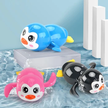 Prisukamas Žaisti Vandens Žaislas Pingvinas Kūdikių Vonios Žaislas Mielas Animacinių Filmų Plaukimo Penguin Play Vandens Žaislas Berniukas Mergaitė