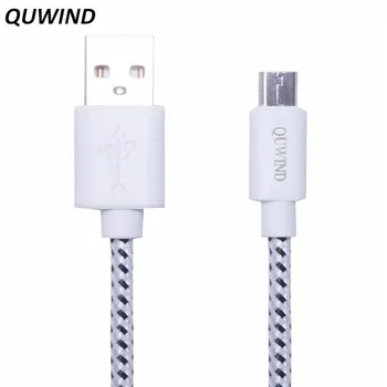 QUWIND Nailono tinklelio Kabelis 1 M, 2 M Micro USB Įkrovimo Kabeliu HuaWei 