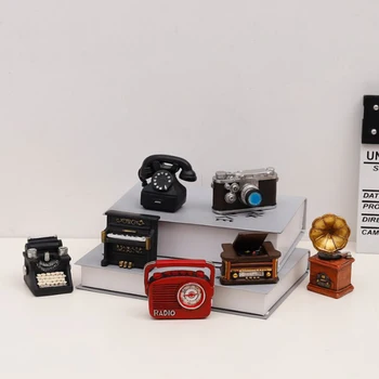 Retro dervos amatų namų puošybai mini papuošalai mašinėle Fonografo Mašinėle Miniatiūrinės Statulėlės už Kambarį Apdaila 63224
