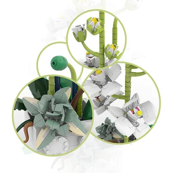 Retro Stiliaus Kinijos Augalams, Vazos, Vazoninių Gėlių, Žalios orchidėjų Žiedų Statybos Blokų, Plytų Priedai Modelio Vaikų Švietimo Žaislas 164538