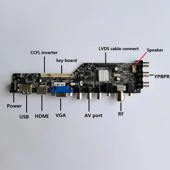Rinkinys N141I1-L01/L02/L03/L05/L06/L08/L09/L04 Pultas HDMI suderinamus Valdiklio plokštės USB, VGA, AV-TV DVB-T Nuotolinio 1280x800 LED DVB-T2 127297