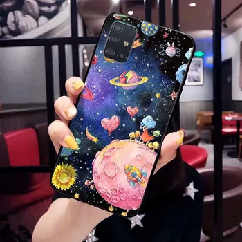 Samsung Galaxy A51 Atveju Minkšto Silikono TPU Galinį Dangtelį Samsung Galaxy A71 Atveju A51 A71 5G 3D Įspausti Gėlių Telefono Korpuso Krepšys