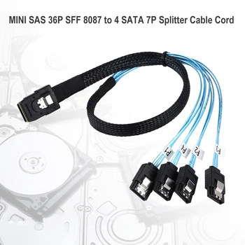 SAS SATA Kabelis Mini-SAS SFF-8087 4 SATA Kabelis Mini SAS 4i SFF8087 36P 4 SATA 7P Kabelis 12Gbps 50cm Kietojo Disko Duomenų 83933