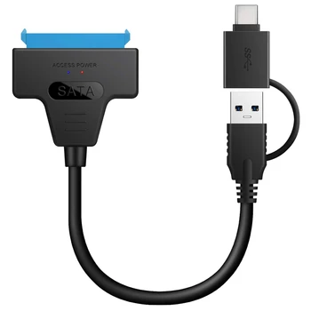 SATA į USB Kabelis, 2-In-1 SATA į USB-A/C USB-C USB 3.0 SATA Kietojo Disko Adapteris, Laidas 2,5 COLIŲ SSD/HDD 187504
