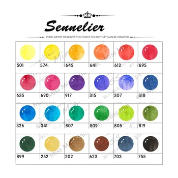 Sennelier 24 36 spalvų 0,8 ml akvarelė tyrimo padalinkite Mokykliniai Reikmenys Acuarelas
