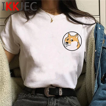 Shiba Inu Doge t-shirt moterų grafinis tees moterų ulzzang vintage white marškinėliai tumblr t-shirt pora drabužių harajuku kawaii 141746