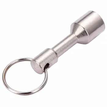 Sidabro Spalvos Bandymo Super Stiprus Metalo Magnetas Patikrinti Keychain Split Ring Kišenėje Paketų Prižiūrėtojų Raktinę Kabinti Turėtojas Nešiojamų Lauko Priemonė
