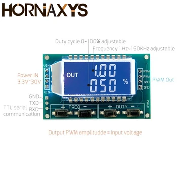 Signalo Generatoriaus PWM Impulso Dažnį, darbo Ciklas Reguliuojamas Modulio LCD Ekranas 1Hz-150Khz 3.3 V-30 V PWM Valdybos Modulis 51496