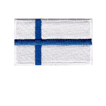 Siuvinėjimo pleistras Suomijos vėliava, emblema, lipdukai, geros kokybės, sveiki, sveiki pritaikymas ir didmeninės 
