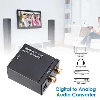 Skaitmeninio į Analoginį Garso Keitiklis DAC TOSLINK Optiniu SPDIF L/R-RCA Stereo 3.5 mm Jack Audio Adapteris, skirtas HD DVD Amp HDTV Namuose 30583