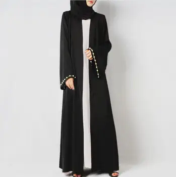 Skraiste Musulmane Femme Moterims Abaja Pakistano Islamo Suknelės Juoda Moslim Jurken Ilgas Rankovėmis Boubou Marocain Saudo Arabija Jalaba 153211