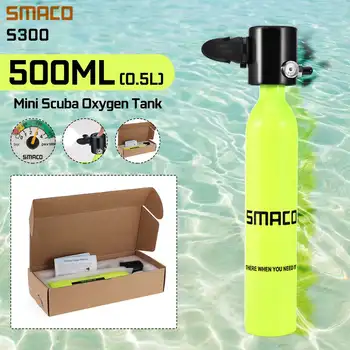 SMACO Mini Nardymas Bakas Įranga, Nardymo Deguonies Bakas Cilindras su 8 Minutes Pajėgumus, 0.5 L Talpos Snorkeling Prietaisas