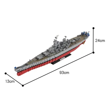 SS plytų WW2 Kariuomenės Karo Ajova Klasės Warshipss Serijos Blokai Modelis aukštųjų Technologijų plytų Kareivio Ginklas Žaislai