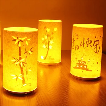 Stalo Lempa Kinijos Klasikinės LED Pergamentas, Naktiniai Nakties Šviesos Kalėdinė Dekoracija apmokestinamos su Nuotolinio Valdymo 136571