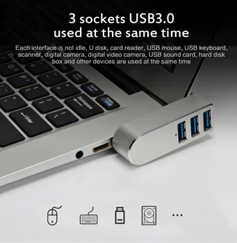 Sukasi Hub 3.0 USB 4 Port Hub Expander Hub USB Skirstytuvo Didelės Spartos TF, SD Kortelių Skaitytuvas All In One PC Kompiuterių Priedai 141044