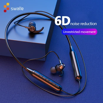 Swalle Originalus Belaidės Ausinės su mikrofonu Sporto Ausinės Magnetinio Kabinti Bluetooth 5.0 HD Skambinkite ausinių triukšmo mažinimo Muzikos Valdymo