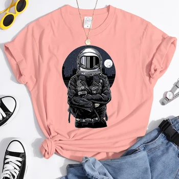 T Marškinėliai Cool Astronautas Astronautas Spausdinti Moterų Marškinėlius Juokinga Atsitiktinis Marškinėliai Moterų Harajuku Hip-Hop Moteris trumpomis Rankovėmis Viršūnes 68357