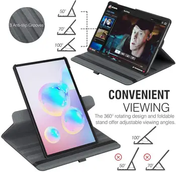 Tablet Case for Samsung Galaxy Tab S6 10.5 2019 360 Laipsnių Sukimosi Atveju gaubtas, skirtas Samsung Galaxy Tab S6 SM-T860 SM-T865 funda
