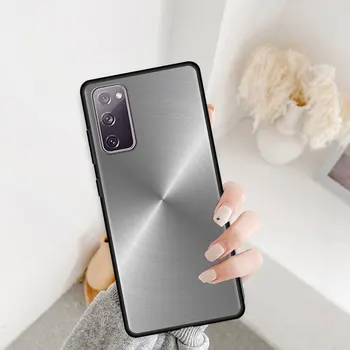 Tamsaus Šlifuoto Metalo Tekstūros mobiliojo Telefono dėklas Samsung Galaxy S20 S21 FE 20 Pastaba Ultra S10 Lite S9 Plus S8 S10e Padengti Coque 162713