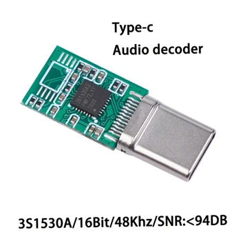 Tipas-C 16 bitų Skaitmeninio Garso Ausinių Adapteris Lossless Garso Kokybės Dac Garso Dekodavimo Kortelę Amp Diy Protingas Prietaisas 44850