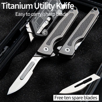 Titano lydinio lankstymo taktinis peilis nešiojamų EDC su praktinio išgyvenimo medžioklės ir gelbėjimo įrankis peilis 156753