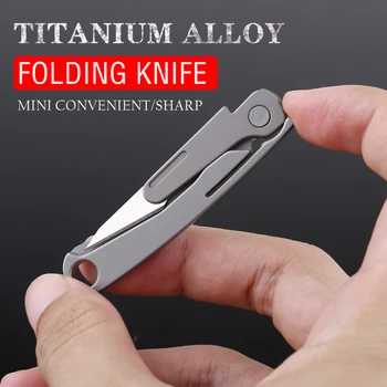 Titano lydinio sulankstomas peilis, mini peilis multi-funkcija įrankį peilį lauko taktinių savigynos peilis