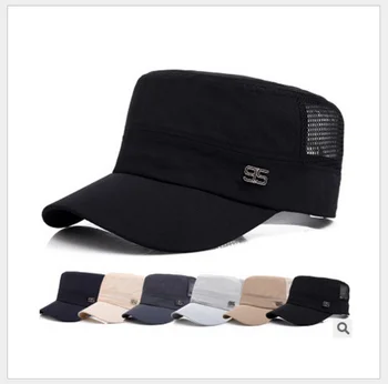 Unisex vasaros Karinio Stiliaus Skrybėlę Vilnos Berniukas Skrybėlę Bžūp Flat Top Travel Kariūnų Skrybėlę Beisbolo Kepuraitės, Juodos Kepurės Snapeliu 81617
