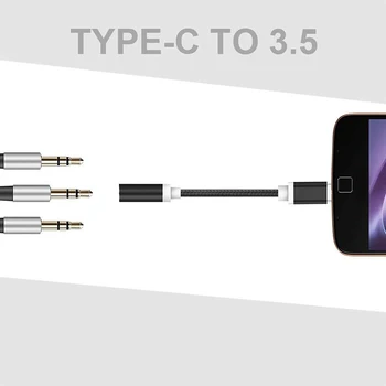 Universalus USB C Tipo 3,5 mm Ausinių Ausinių Laido Adapteris USB-C-3.5 mm Lizdas Aux Kabelis Xiaomi 