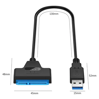 USB 3.0 SATA Kabelį, skirtą Išorinį Kietąjį Diską 2in1 SATA Į USB Keitiklis Kietąjį Diską Iki 6 Gb / s Paramos 2.5 Colio Išorinis HDD SSD 156974