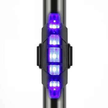 USB Įkrauti Saugos Įkrovimo Įspėjamoji Lemputė Lauko Dviračių Vandeniui 5 LED MTB Kalnų Dviratis Dviračio Galinio Uodegos Šviesos Lempos 152882