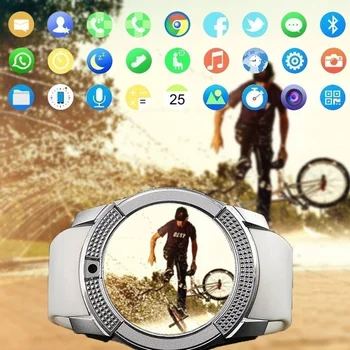 V8 Smart Watch Vyrų/Moterų 2G Sim Kortelės, Kamera Turas Atsiliepti į Skambutį Dial Skambinkite Smartwatch 