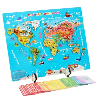 Vaikų Ugdymo Ankstyvojo Lavinimo Žaislai Pasaulio Žemėlapyje Medinė Dėlionė Mokymo priemones vaikų Darželis Visiškai anglų Dėlionės, Žaislai 46508