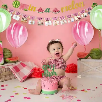 Vasara, Arbūzų Šalis Dekoro Rinkinys Baby Shower Pyragas Topper Arbūzas Reklama Balionas Vaikai Vienerių Metų 1-ojo Gimtadienio Džiaugtis