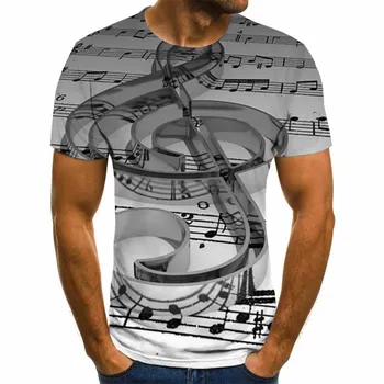 Vasaros 3D Atspausdintas Muzikos Charakterį Atsitiktinis Mados Marškinėliai trumpomis Rankovėmis T-marškinėliai Marškinėliai Topai Muzika Hip-Hop Streetwear Vyrai Moterys 46822