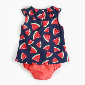 Vasaros Baby Girl Drabužiai Vaikams, Kūdikių Mergaitės Rinkiniai Arbūzas Spausdinimo T-shirt + Trikampio Kelnes Drabužiai Tiktų Vaikų Drabužių Rinkiniai 124505