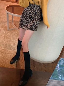 Vasarą naujos lauko moterų leopard aukšto juosmens krepšys klubo sijonas gyvatė skirtleather sijonas sijonas šokių sijonas mados moteriški triko 121407