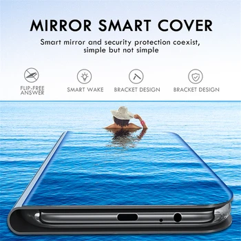 Veidrodis Smart View Flip Dangtelis Redmi Pastaba 8T 8 8A 7, 7A 4X 4 5 Pro 5A Premjero 6 6A 5 Plus S2 Xiaomi Mi 6X A2 A3 Lite Atveju 13929