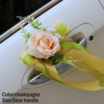 Vestuvinių Automobilių Papuošimas, Gėlių Durų Rankenėles, galinio vaizdo Veidrodėliai Papuošti Dirbtinių Gėlių BOM666 61019