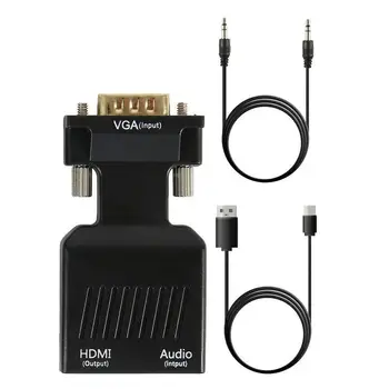 VGA į HDMI suderinamus Konverteris Audio Video Adapteris Full HD 1080P Nešiojamas KOMPIUTERIS Su TV AV Jungtis TELEVIZIJA Projektorius 44302