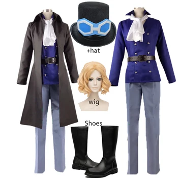 Vienas Gabalas Sabo Cosplay Kostiumų Užsakymą Helovyno cosplay kostiumas pilnas komplektas Top + marškinėliai + kelnės + kailis + hat Perukai ir batai 10214