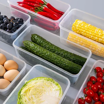 Virtuvės Šaldytuvas Maisto Produktų Laikymo Dėžutė Daržovių, Vaisių, Šviežių Palaikymo Plastiko Skaidrus Saugojimo Uždaromos Laukelį Organizatorius Bakas