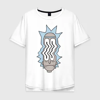 Vyriški T-shirt medvilnės negabaritinių Rick ir Morty bangos