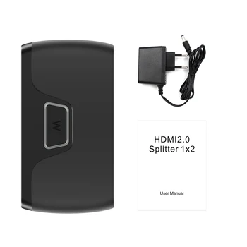 Wiistar HDMI Splitter 1-2 Iš 4K60Hz 1080P kaip hdmi2.0 Splitter 1x2 Konverteris Adapteris PS4 TV Box HDTV DVD