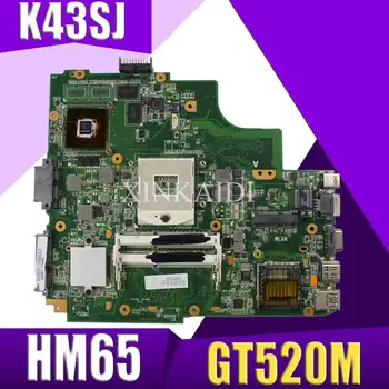 XinKaidi K43SJ nešiojamojo kompiuterio motininė Plokštė, Skirta ASUS X43S A43S K43S A83S A84S K43SV Mainboard OK REV:3.0 1GB HM65 GT520M