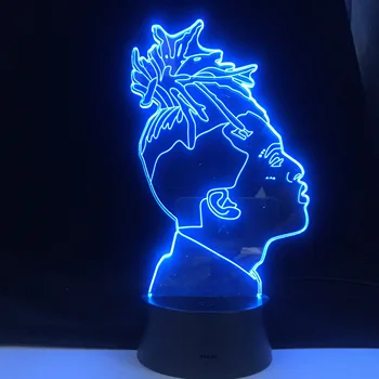 XXXTentacion Garsus Reperis 3D LED Lempos Iliuzija 16 Spalvų Keičiasi Stalo Naktį Šviesa, Kūdikis Naktiniai Apdailos Lempos DropShipping 14078